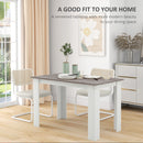 HOMCOM Dining Table For 4-6 People, Wood Effect Tabletop, Grey