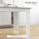 HOMCOM Dining Table For 4-6 People, Wood Effect Tabletop, Grey