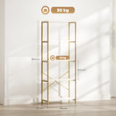 HOMCOM Modern Bookshelf, Freestanding Bookcase, White and Gold Tone