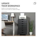 Vinsetto Mobile Filing Cabinet, 7-drawer File Cabinet With Wheels, Black