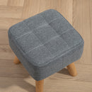 HOMCOM Grey Modern Footstool, Fabric Foot Rest With Rubber Wood Legs