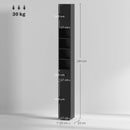 kleankin Slim Bathroom Cabinet, Toilet Roll Storage w/ Open Shelves, Black