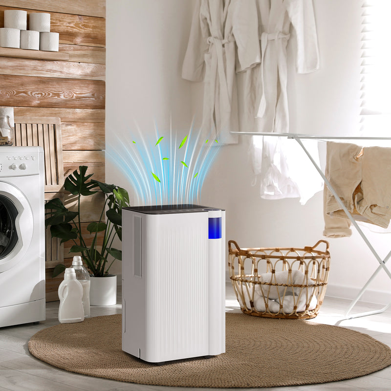HOMCOM 12L Dehumidifier With Filter, Auto Defrost, Children Lock, For Home