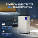HOMCOM 12L Dehumidifier With Filter, Auto Defrost, Children Lock, For Home