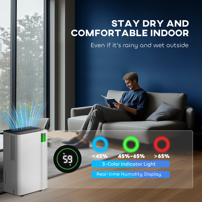 HOMCOM 12L Dehumidifier With Filter, Auto Defrost, Children Lock, For Home