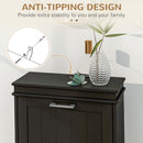 HOMCOM Slim Shoe Storage Cabinet with 2 Flip Drawers for Entryway, Black