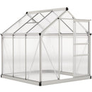 Outsunny Walk-In Polycarbonate Greenhouse Plant Grow Galvanied Aluminium