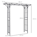 Outsunny Garden Arch Arbor for Decorative Climbing Plants Lawn Garden