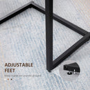 HOMCOM C-Shaped Nesting Tables Set Of 3 With Steel Frame, Rustic Brown