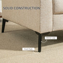 HOMCOM Linen Fabric Modern Accent Chair with Metal Legs, Wood Frame, Beige