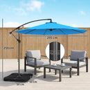 Outsunny 3(m) Banana Parasol Cantilever Umbrella Garden W/ Base Weights