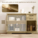 HOMCOM Sideboard with Soft-Close Doors, Modern Storage Cabinet Natural