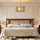HOMCOM Modern Flush Mount Ceiling Light, Crystal Chandelier For Living Room