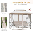 Outsunny Gazebo Swing Chair Bed - Beige