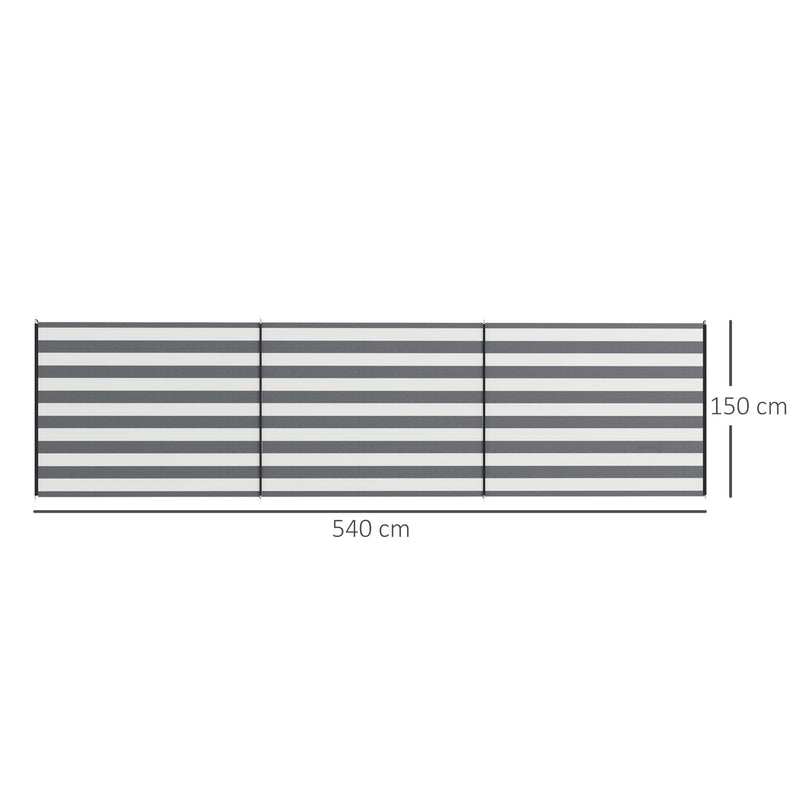 Outsunny Camping Windbreak Portable Wind Blocker Privacy Wall, 540cm x 150cm