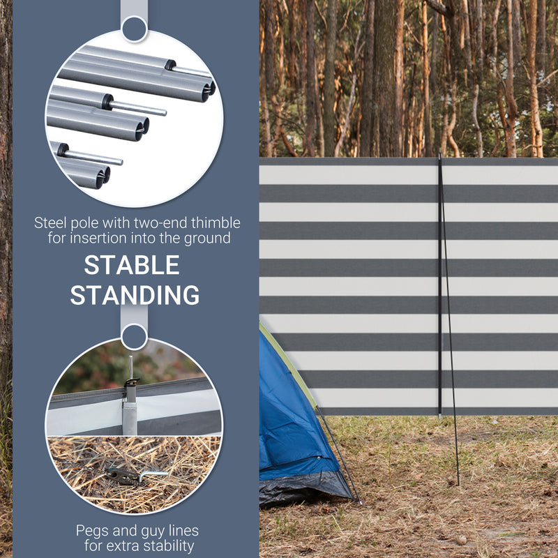 Outsunny Camping Windbreak Portable Wind Blocker Privacy Wall, 540cm x 150cm