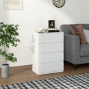 HOMCOM Bedroom Chest of Drawers, High Gloss 4 Drawers Dresser, White