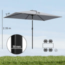 Outsunny Garden Parasol, Outdoor Umbrella With Tilt Function, Light Grey
