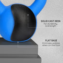 HOMCOM 8KG Kettlebell with Soft Body and Non-Slip Handle, Blue