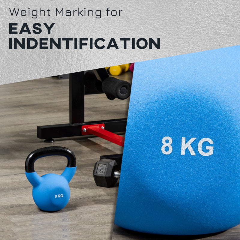 HOMCOM 8KG Kettlebell with Soft Body and Non-Slip Handle, Blue