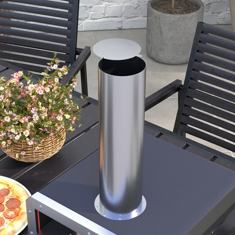 Outsunny Wood Fired Pizza Oven With Rotating Pizza Stone And Cover, Black