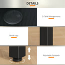 HOMCOM L-Shaped Corner Desk Computer with Fabric Bag and Hooks, Black