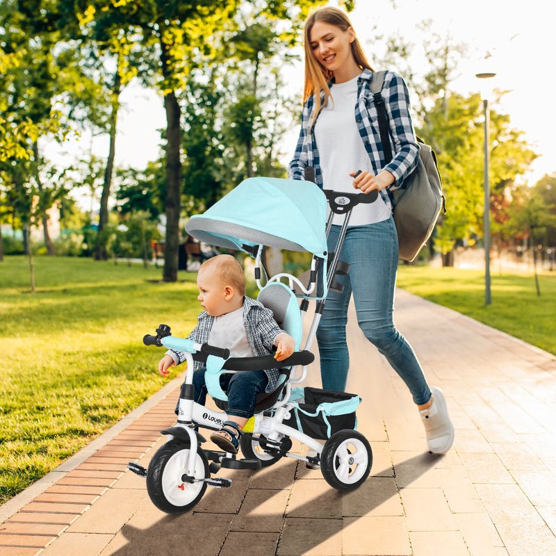 HOMCOM 6 In 1 Kids Trike, Stroller With Parent Handle
