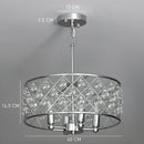 HOMCOM Ceiling Light With Adjustable Height, Modern Crystal Chandelier
