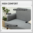 HOMCOM 2 Seater Sofa With 21cm Thick Padding And Wood Legs - Cream/Grey/Yellow