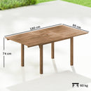 Outsunny Extending Garden Table, Acacia Wood Outdoor Dining Table For 6-8