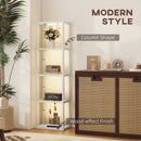 HOMCOM LED Floor Lamp with Glass Shelves, Dimmable Room Lamp