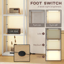 HOMCOM LED Floor Lamp with Glass Shelves, Dimmable Room Lamp