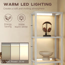 HOMCOM LED Floor Lamp with Glass Shelves, Dimmable Room Lamp