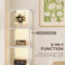 HOMCOM LED Floor Lamp with Glass Shelves, Dimmable Room Lamp