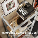 HOMCOM LED Floor Lamp with Glass Shelves, Dimmable Room Lamp