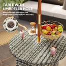 Outsunny Patio Furniture Rattan Garden Table with Umbrella Hole