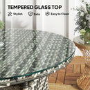 Outsunny Patio Furniture Rattan Garden Table with Umbrella Hole