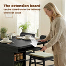 HOMCOM Extendable Dining Table For 4-6, Kitchen Table With Shelves, Black