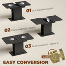 HOMCOM Extendable Dining Table For 4-6, Kitchen Table With Shelves, Black