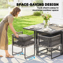 Outsunny 4-Seater Garden Dining Set With Space-Saving Chairs, Black