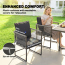 Outsunny 4-Seater Garden Dining Set With Space-Saving Chairs, Black
