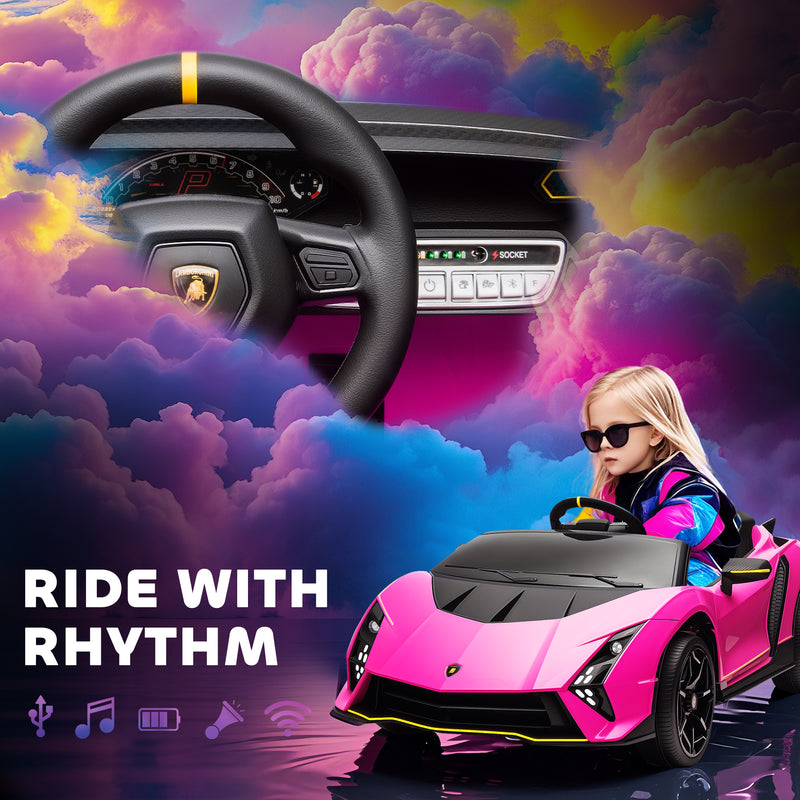 AIYAPLAY 12V Lamborghini Autentica Licensed Ride on Car