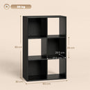 HOMCOM Industrial Storage Shelf, Bookcase, Bookshelf, Black Wood Effect