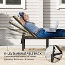 Outsunny Sun Loungers Set of 2, 5-Level Reclining Sunbeds, Khaki