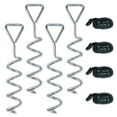 SPORTNOW 4Pcs Trampoline Anchor Kit, 32 cm Galvanised Trampoline Stakes
