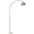 HOMCOM Arc Floor Lamp For Living Room, Free Standing Tall Lamp, Silver Tone