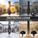 Outsunny 3 x 2 m Garden Parasol Umbrella with Light, Outdoor Patio Umbrella