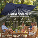 Outsunny 3 x 2 m Garden Parasol Umbrella with Light, Outdoor Patio Umbrella