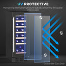 HOMCOM Freestanding / Built-in Wine Cooler Fridge, 19 Bottle, Black