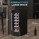HOMCOM Freestanding / Built-in Wine Cooler Fridge, 19 Bottle, Black